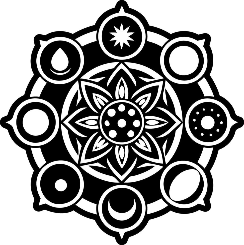 A glyph style icon of healing chakra symbol vector
