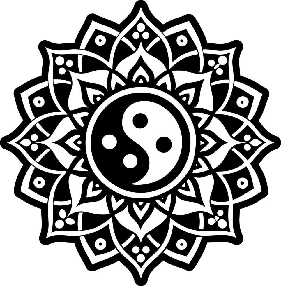 A filled style icon of ying yang symbol vector