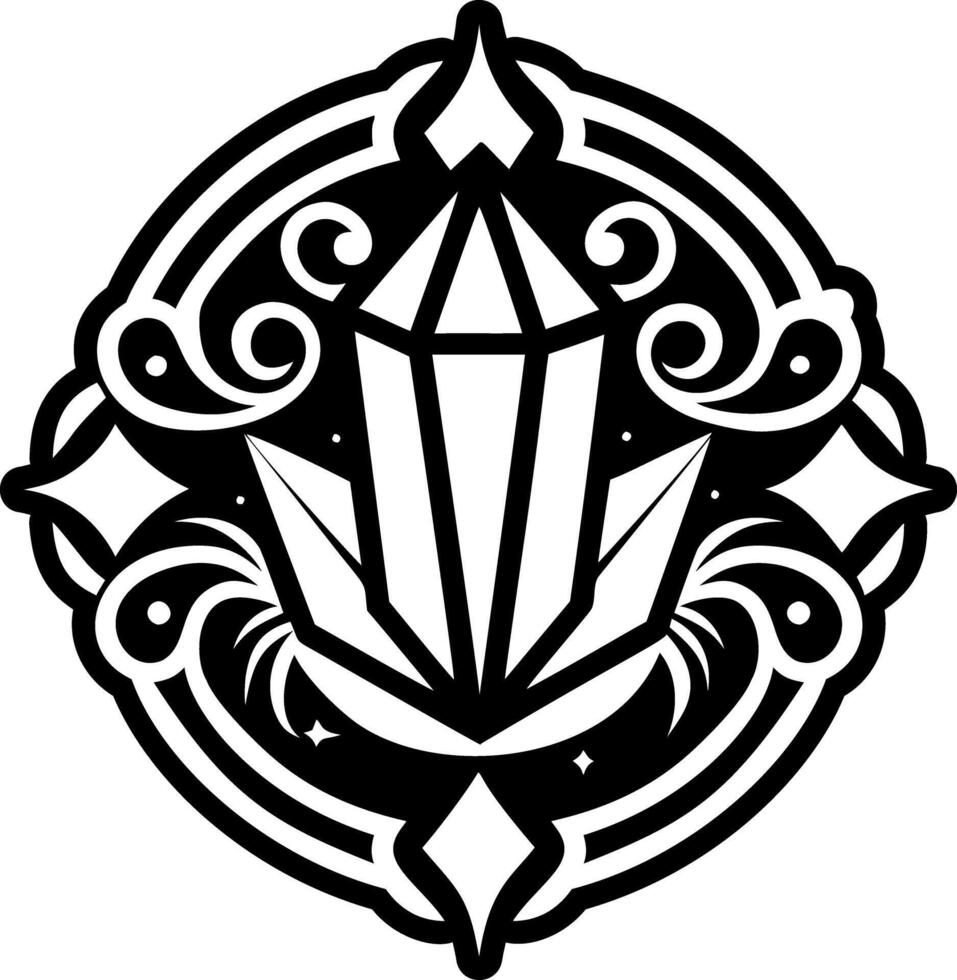 A filled style icon of crystal healing symbol vector