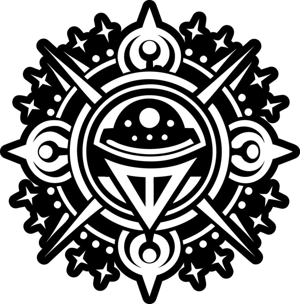 A filled style icon of cosmic symbol vector