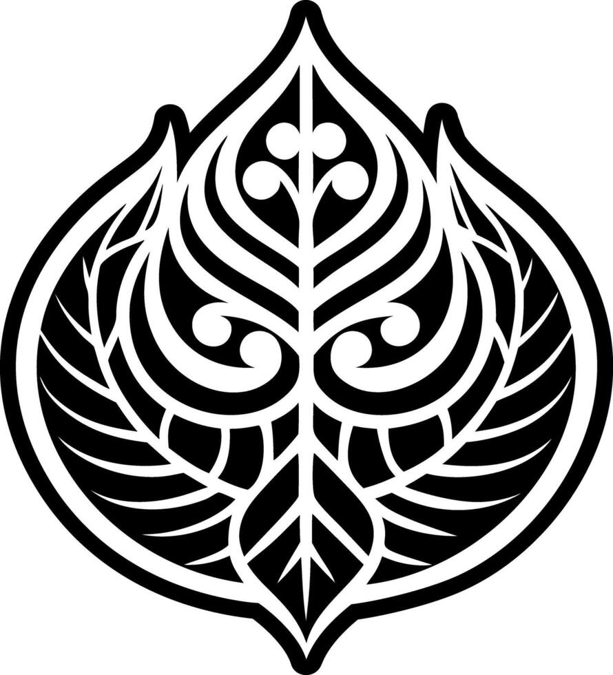 A glyph style icon of bodhi leaf symbol vector