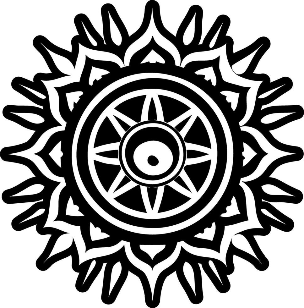 A solid style of radiating light symbol vector