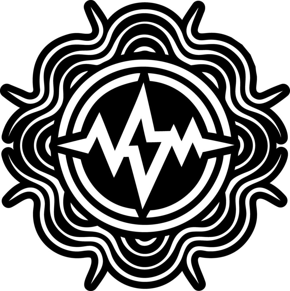 A solid style icon of electric wave symbol vector