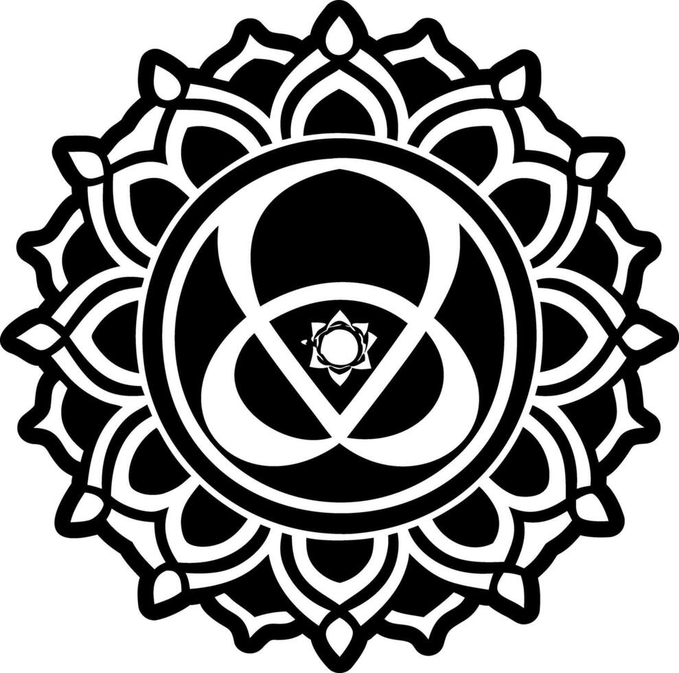 A glyph style icon of infinity chakra symbol vector