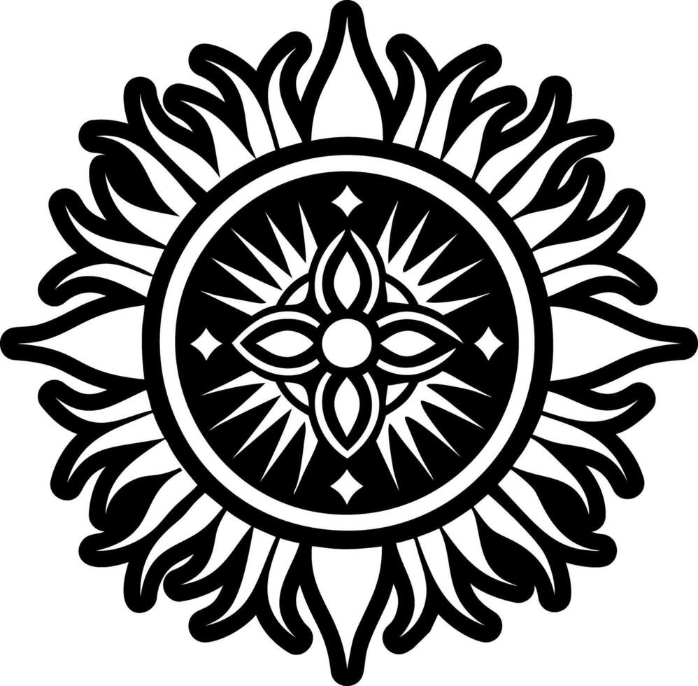 A solid style icon of healing rays symbol vector