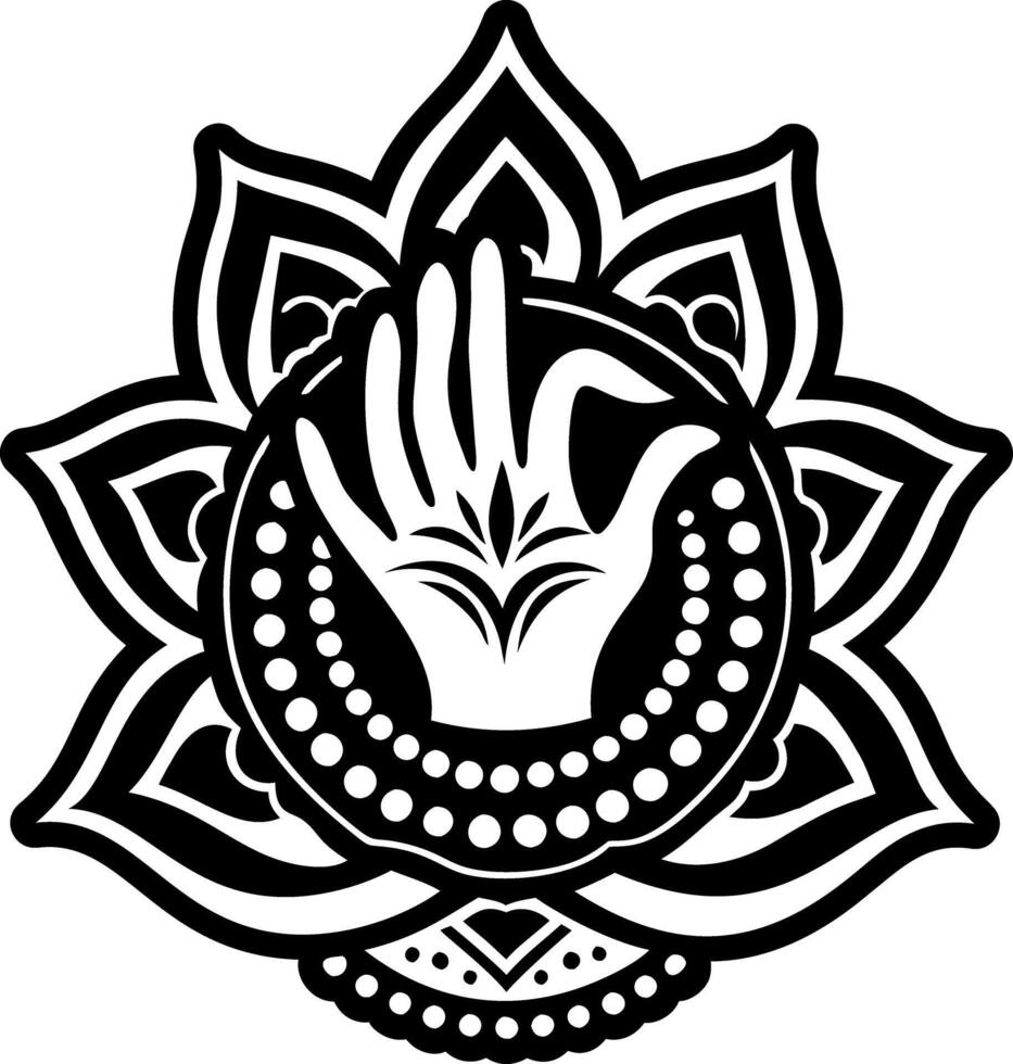 A solid style icon of karana mudra symbol vector