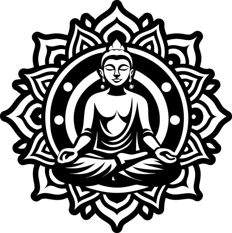 A glyph style icon of buddha meditation symbol vector