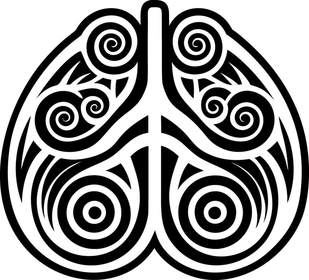 A solid style icon of breath symbol vector