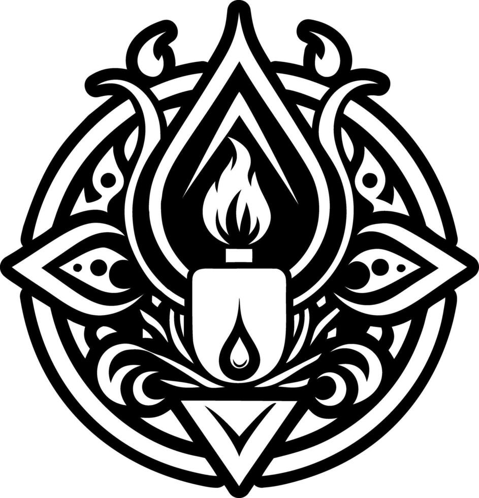 A filled style icon of candle symbol vector