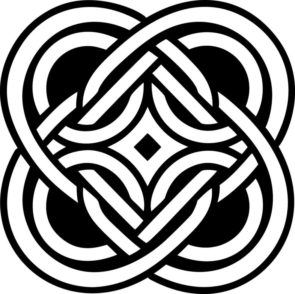 A glyph style icon of infinity knot symbol vector