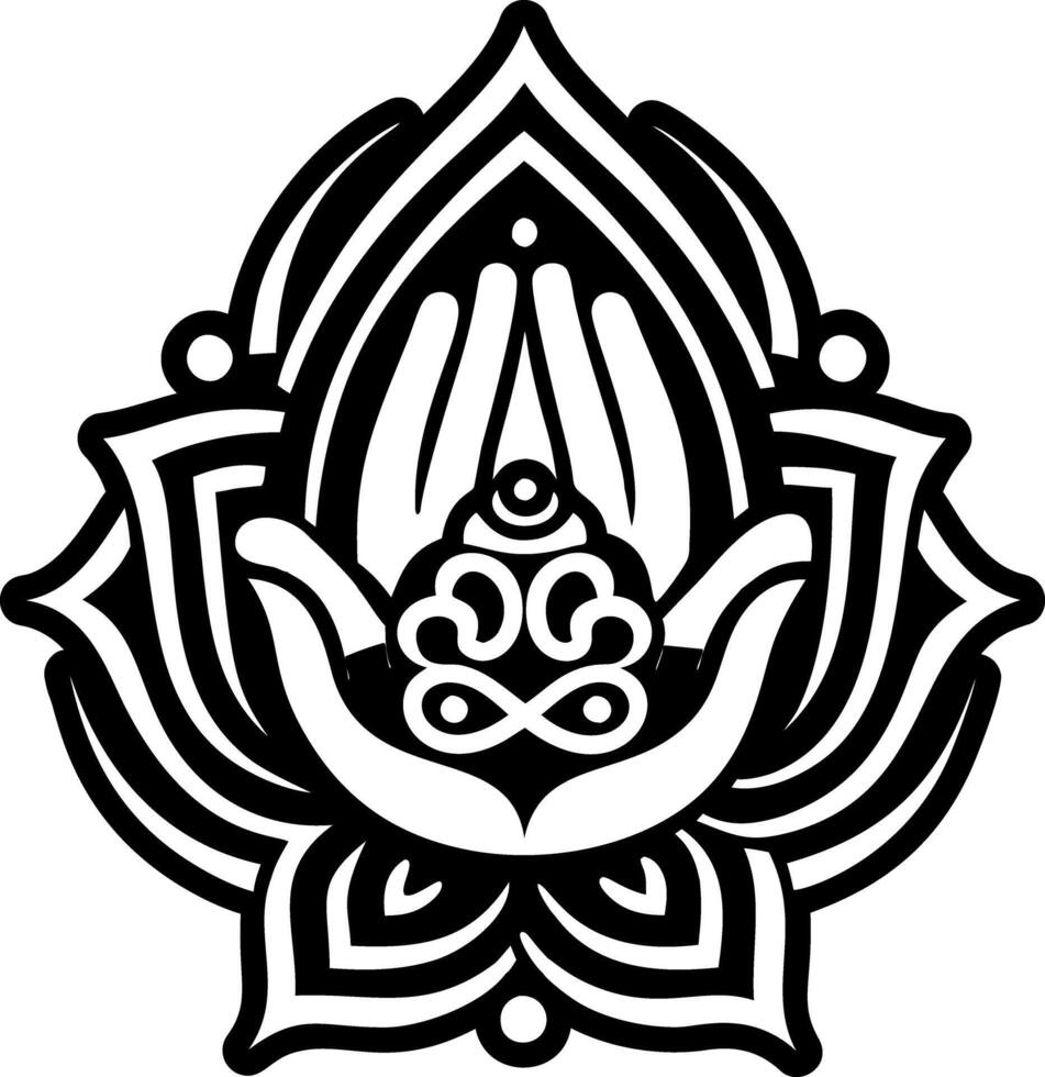 A glyph style icon of praying symbol vector