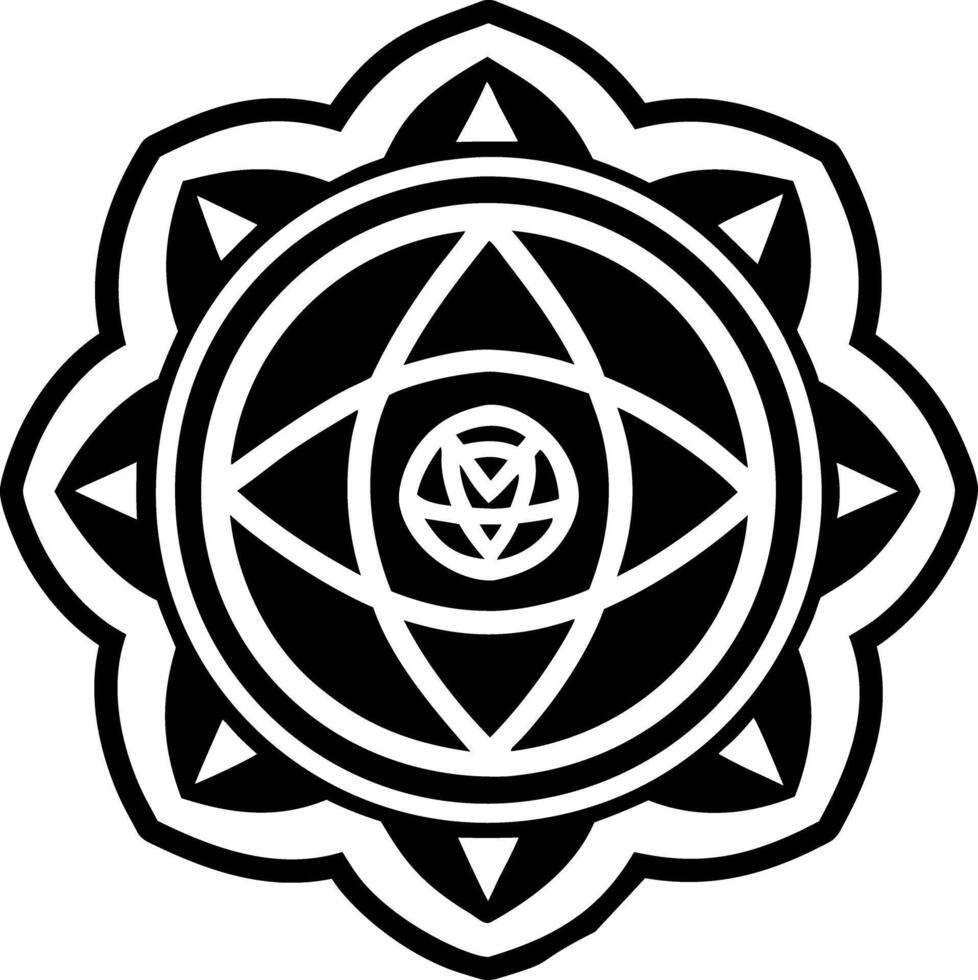 A filled style icon of yoga energy symbol vector
