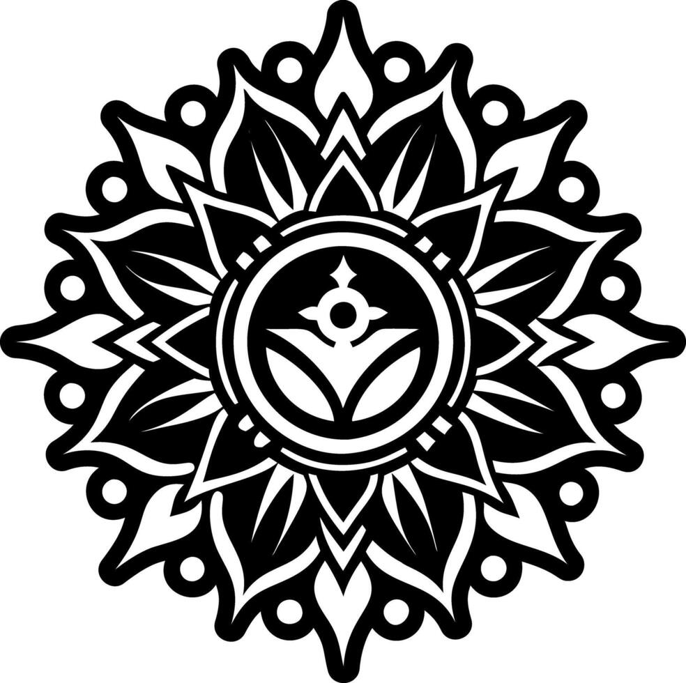 A filled style icon of mandala symbol vector
