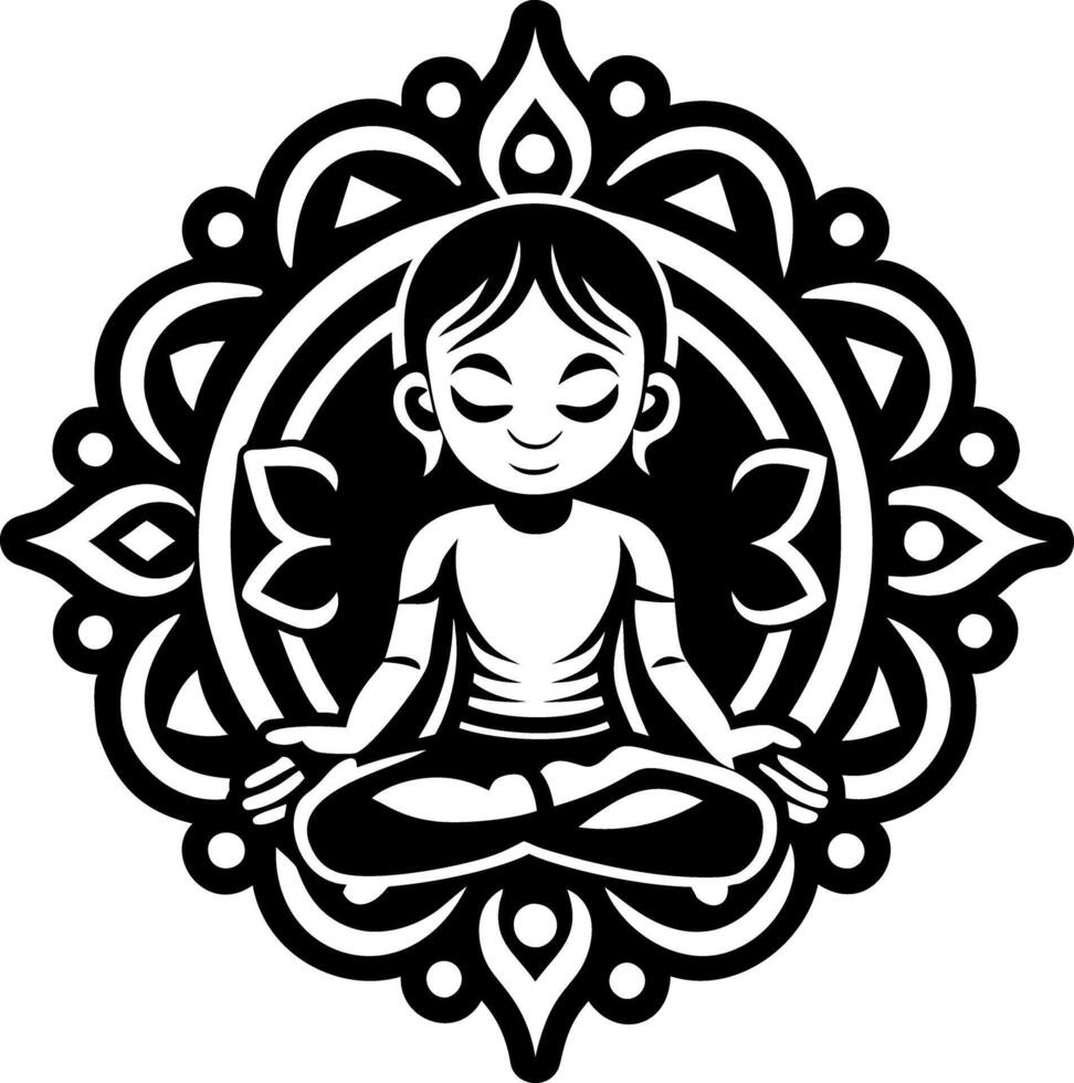 A glyph style icon of child pose symbol vector