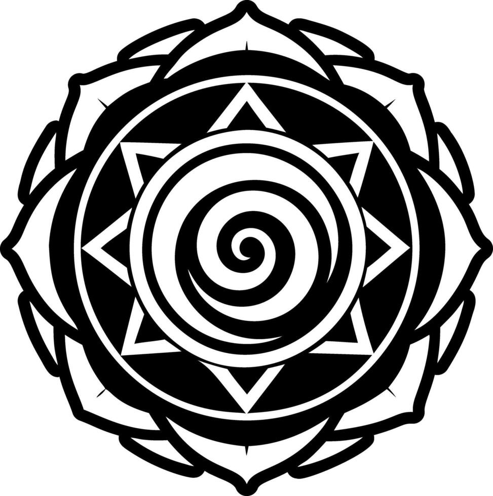 A filled style icon of chakra spiral symbol vector