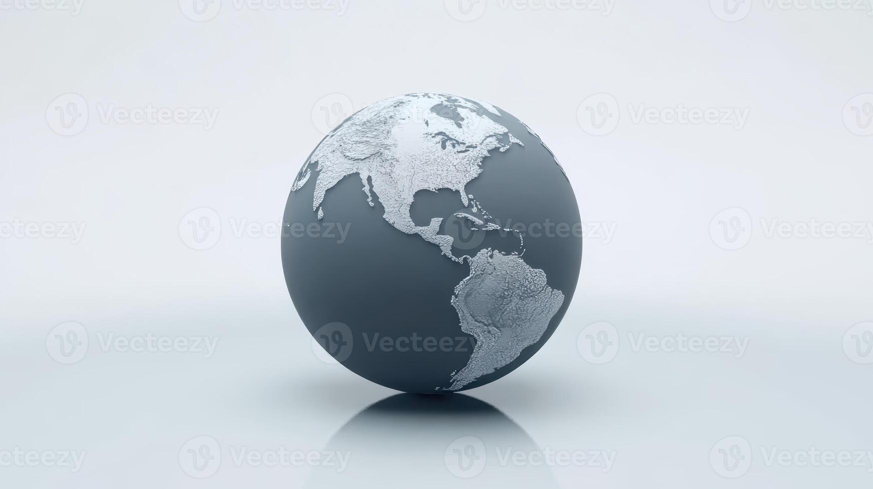 Modern artistic representation of the globe showcasing North and South America with a sleek minimalist design photo