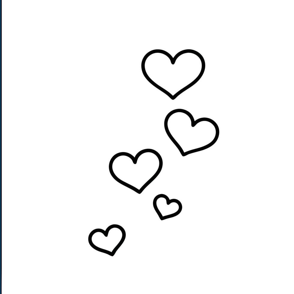 Black and white heart outline minimalist design. Heart outline simple sketch illustration vector