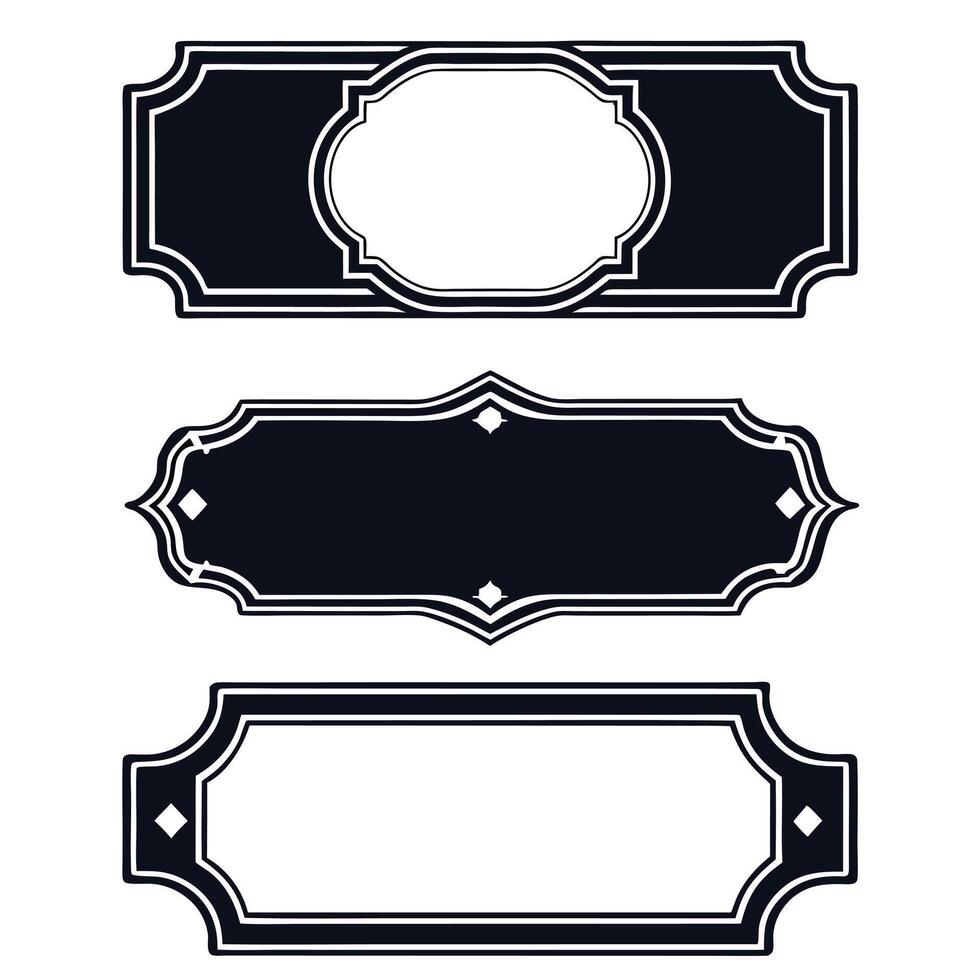 Vintage label frame template for classic product packaging design. vector