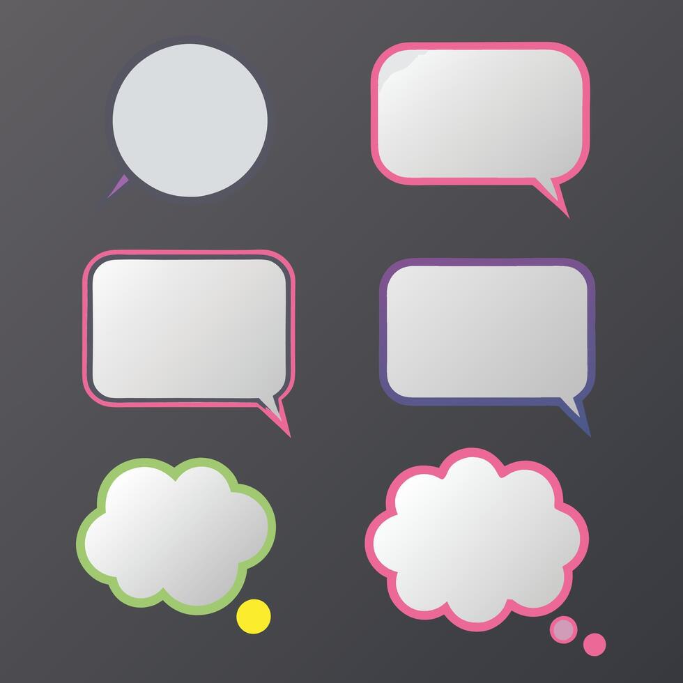 Flat design colorful speech bubbles graphic vector