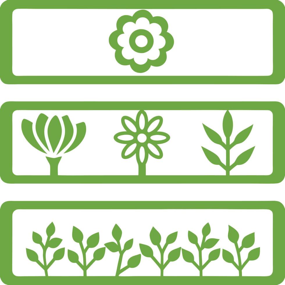 Beautiful botanical frame with flower and leaf silhouette art vector