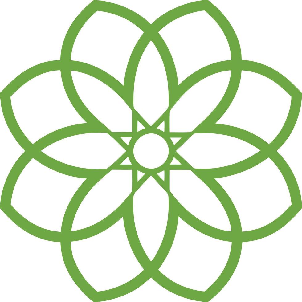 Elegant flower outline drawing for tattoo and artistic projects. vector