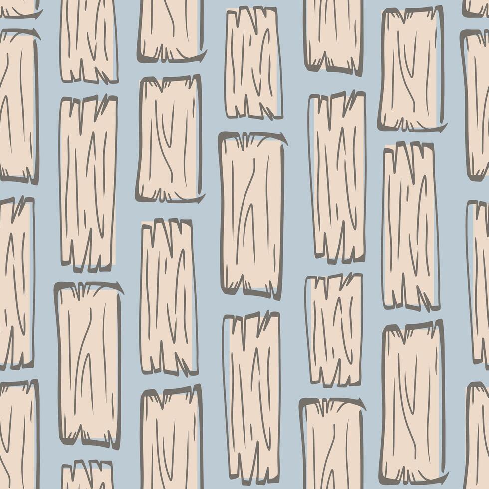 Seamless pattern with wooden planks. Flat pastel textured illustration. Wood plank board background. vector