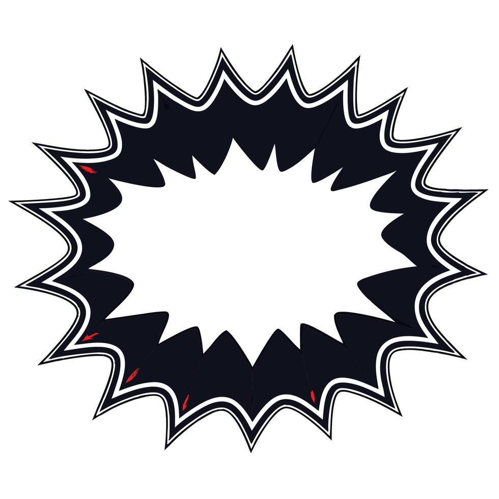 Dynamic black comic explosion starburst design vector