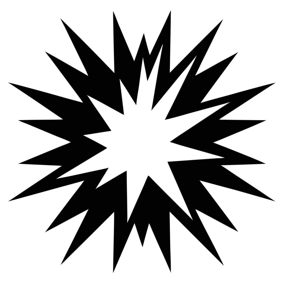 Comic book explosion starburst shape black design vector