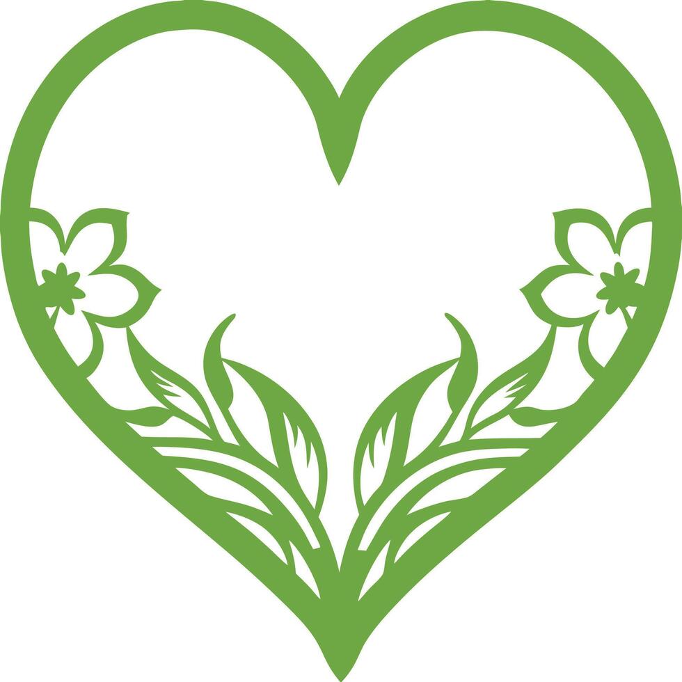Romantic heart-shaped wreath with flowers vector