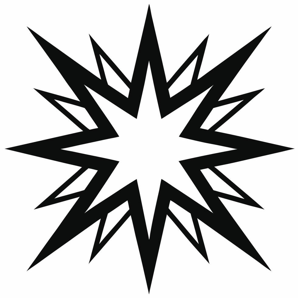 Black starburst explosion comic book graphic vector