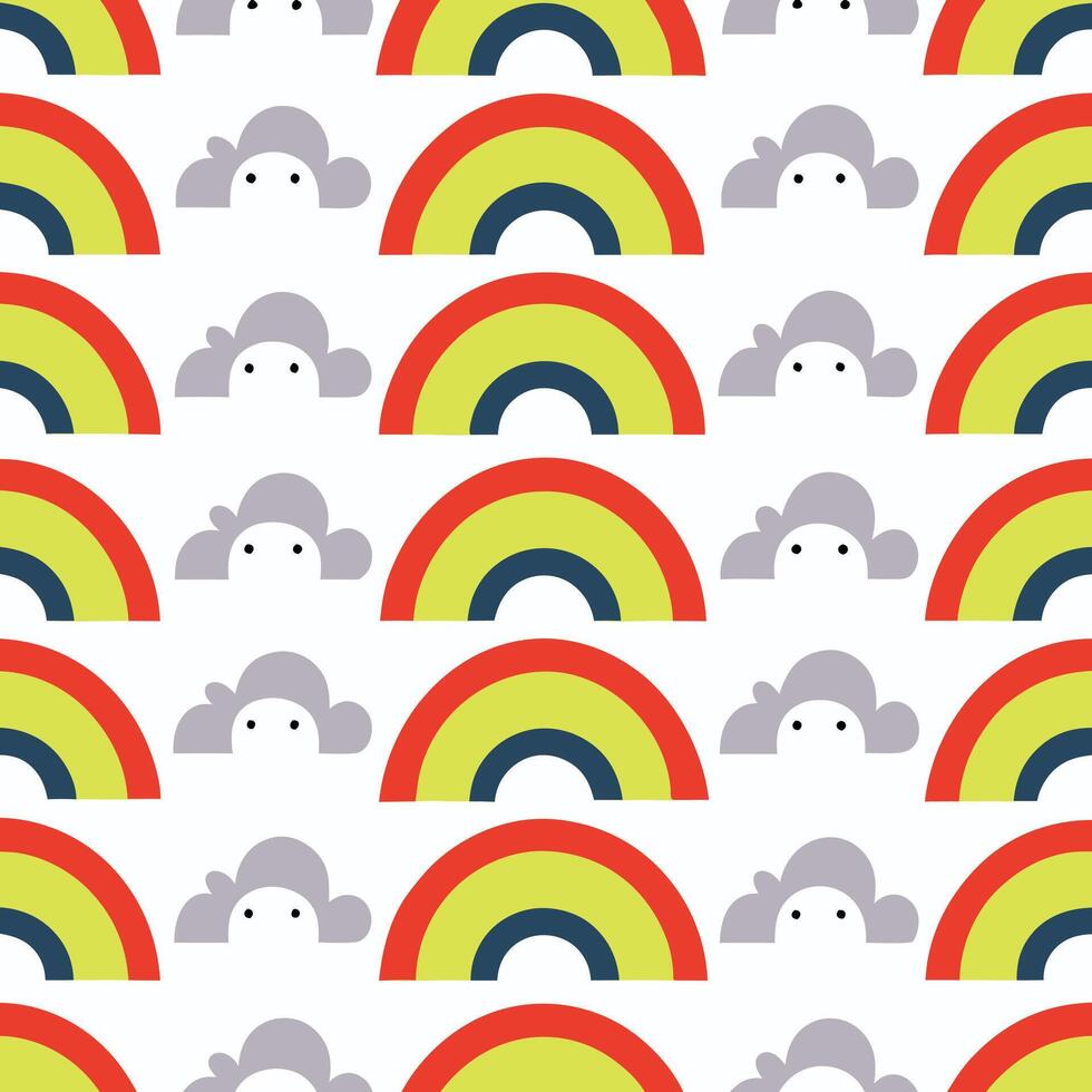 Simple weather icon showing sun, rain, and clouds design. vector