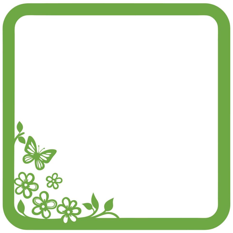 Beautiful square floral frame for greeting card design. vector