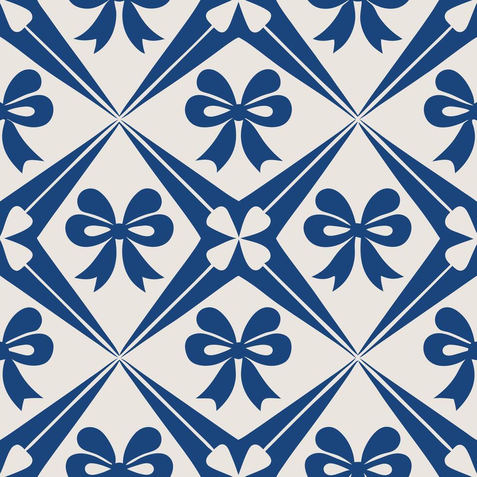 Elegant ribbon bows seamless pattern illustration vector