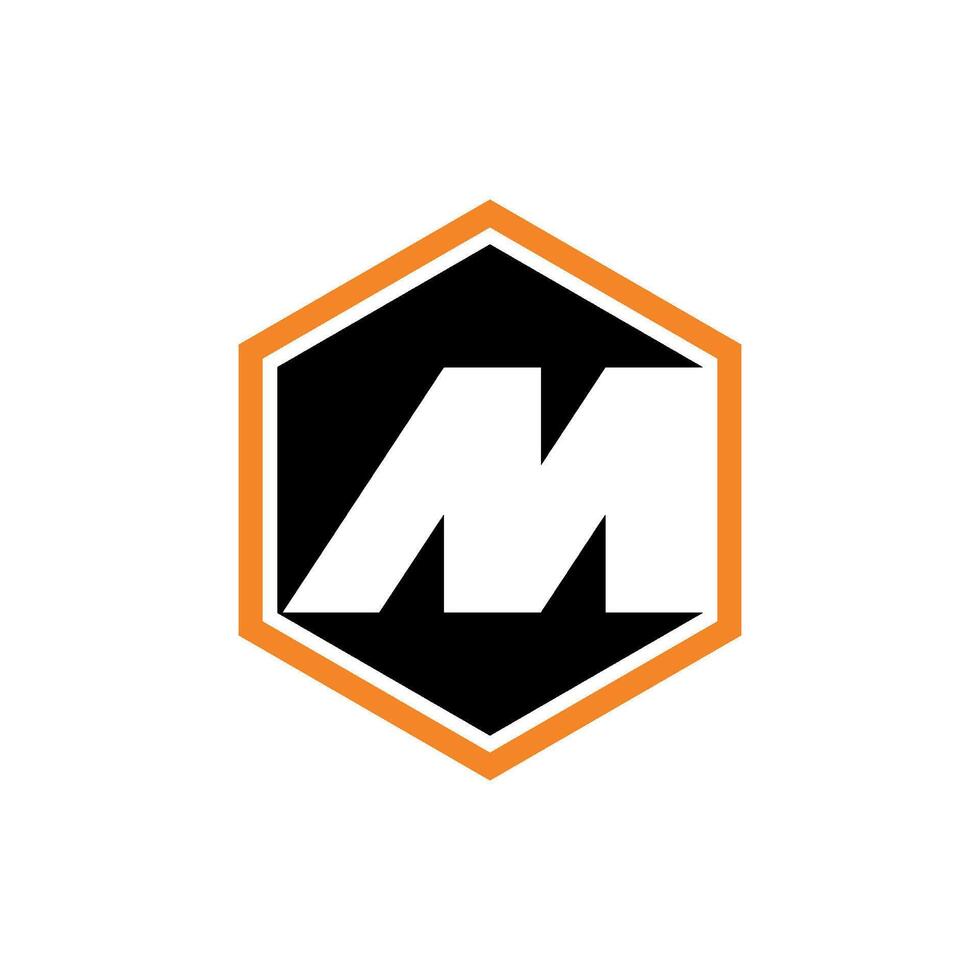 Letter M Initial in Hexagon Shape Logo Template vector