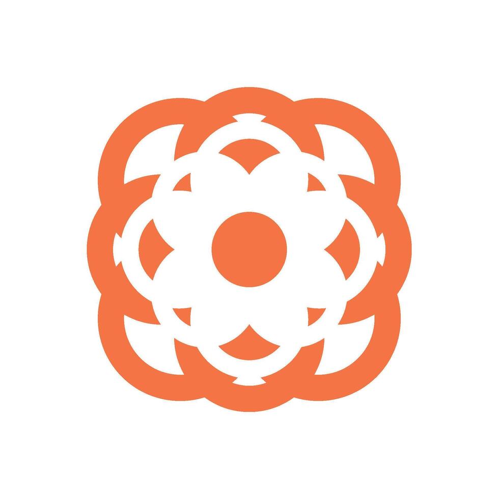 Orange Abstract Decorative Flower Logo Template vector