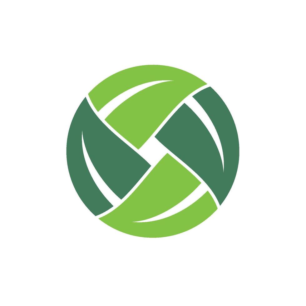 Green Ball Leaves in Circle Shape Logo Template vector
