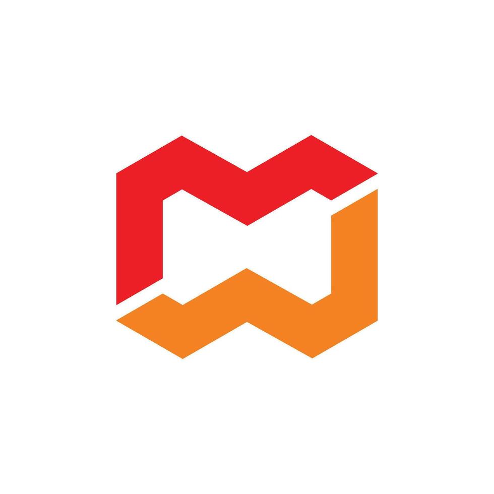 Letter M Letter W Hexagon Shape Logo Template vector