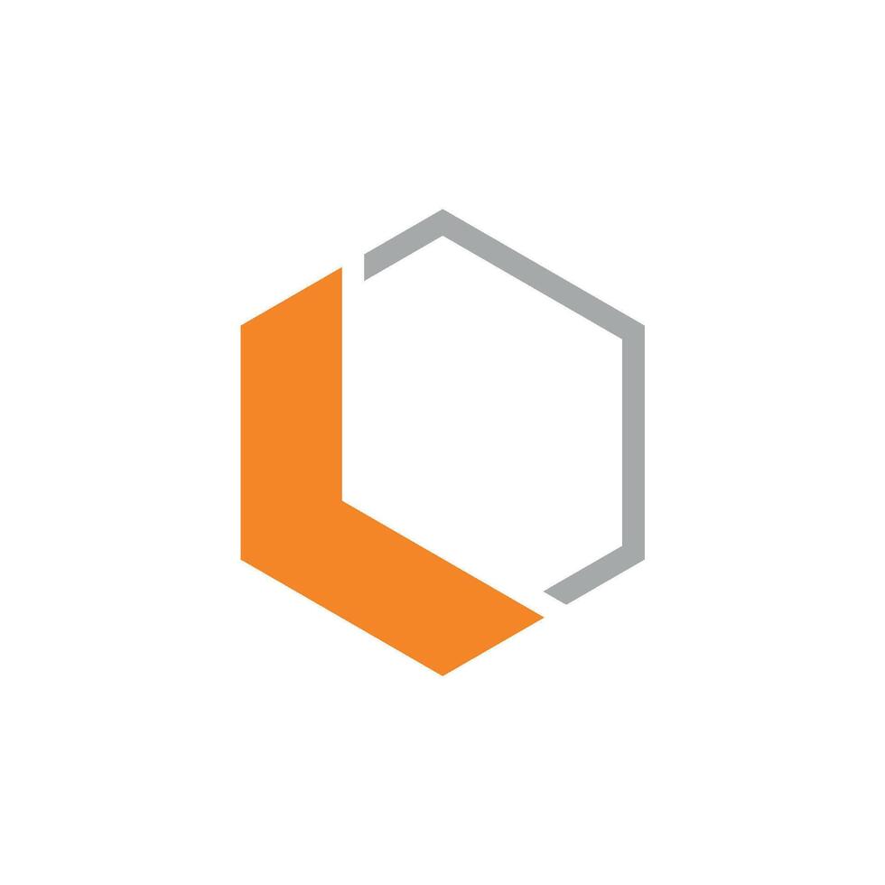 Abstract Letter L Hexagon Shape Logo Template vector