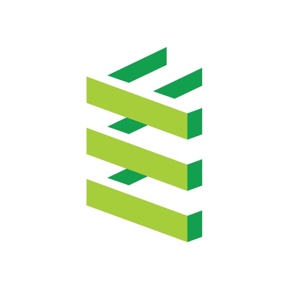 Geometric Letter F Stacked Logo Template vector