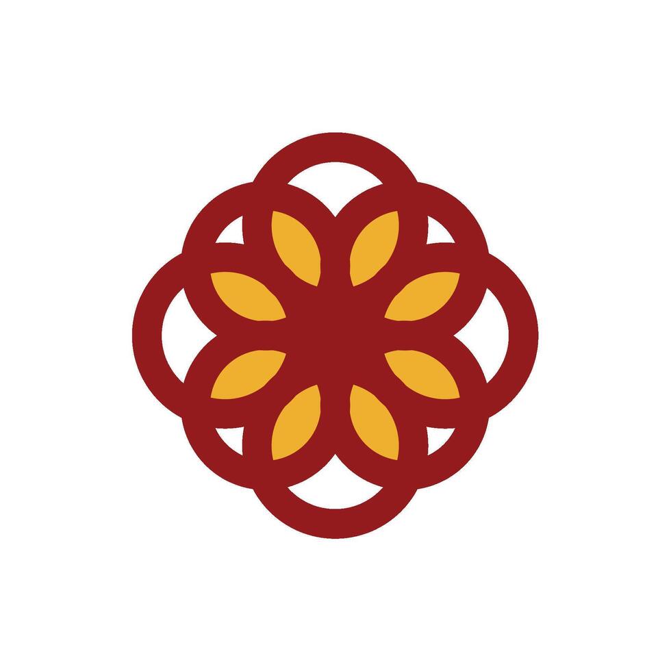 Maroon Abstract Decorative Flower Logo Template vector