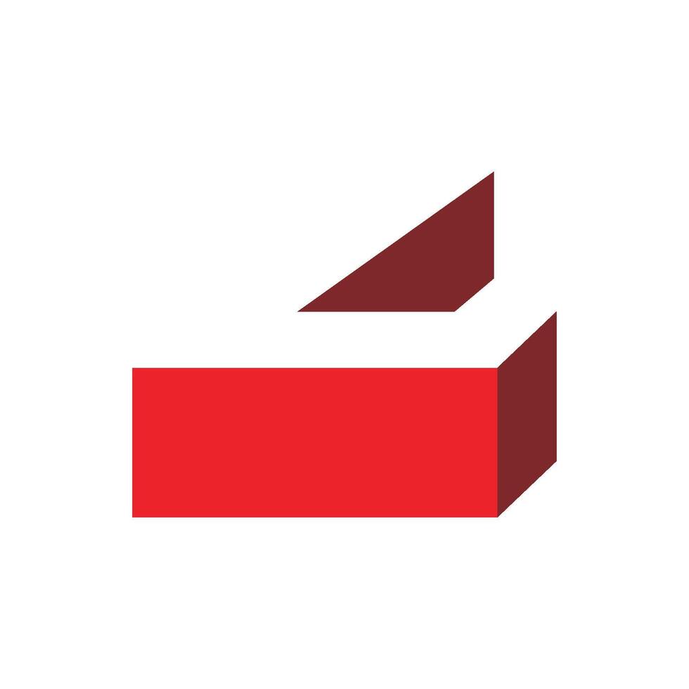 3D Letter L Block Wall Logo Template vector