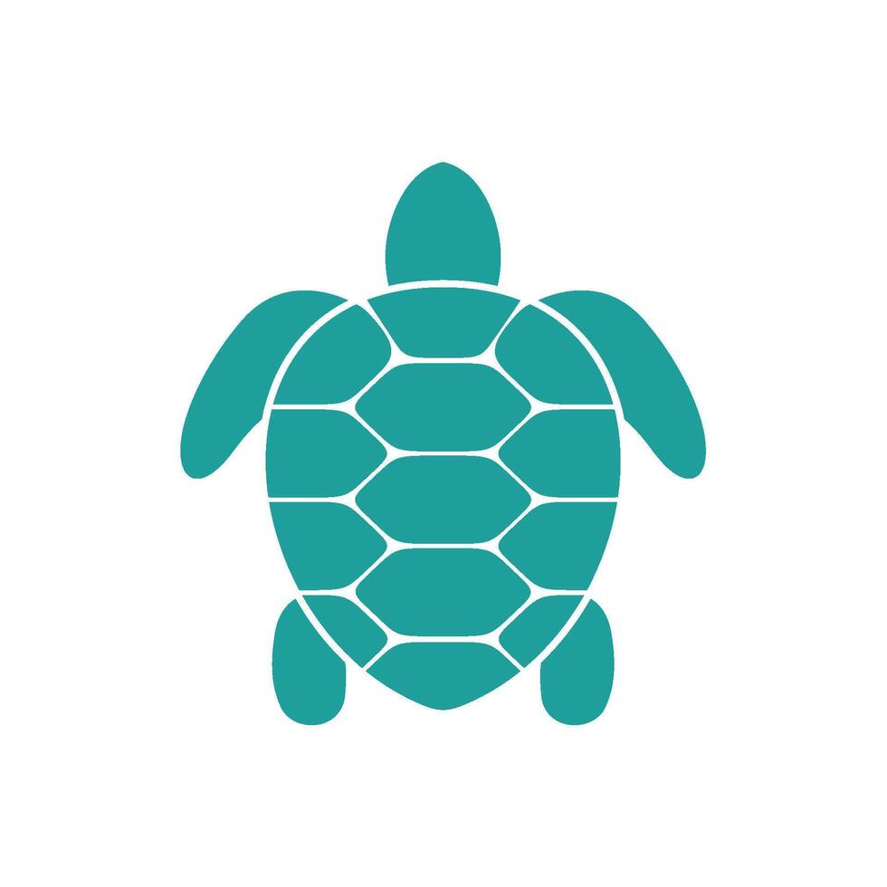 Teal Color Turtle Logo Template vector