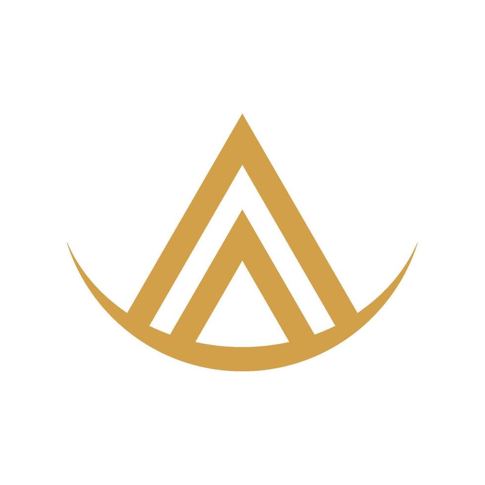 Letter A Swoosh Emblem Logo Template vector
