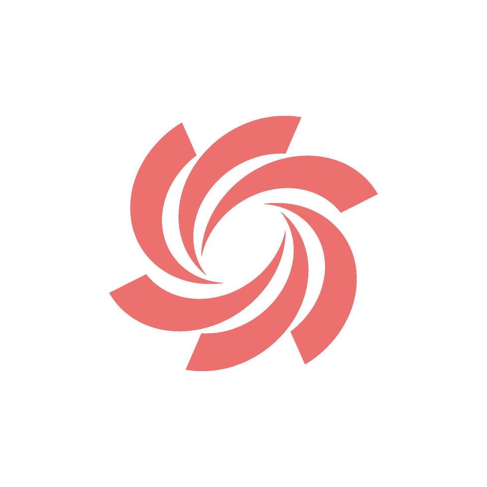 Abstract Swoosh Flower Propeller Logo Template vector