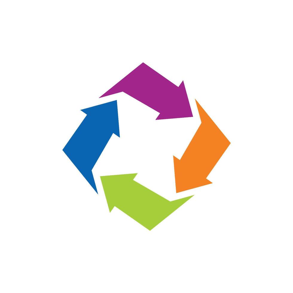 Colorful Circle Arrows Logo Template vector