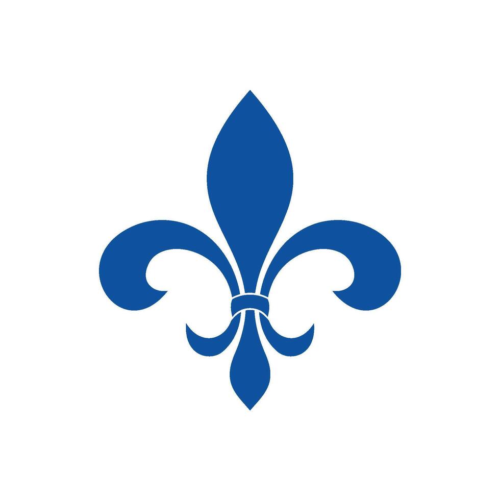 Blue Color Decorative Fleur de Lis Logo Template vector