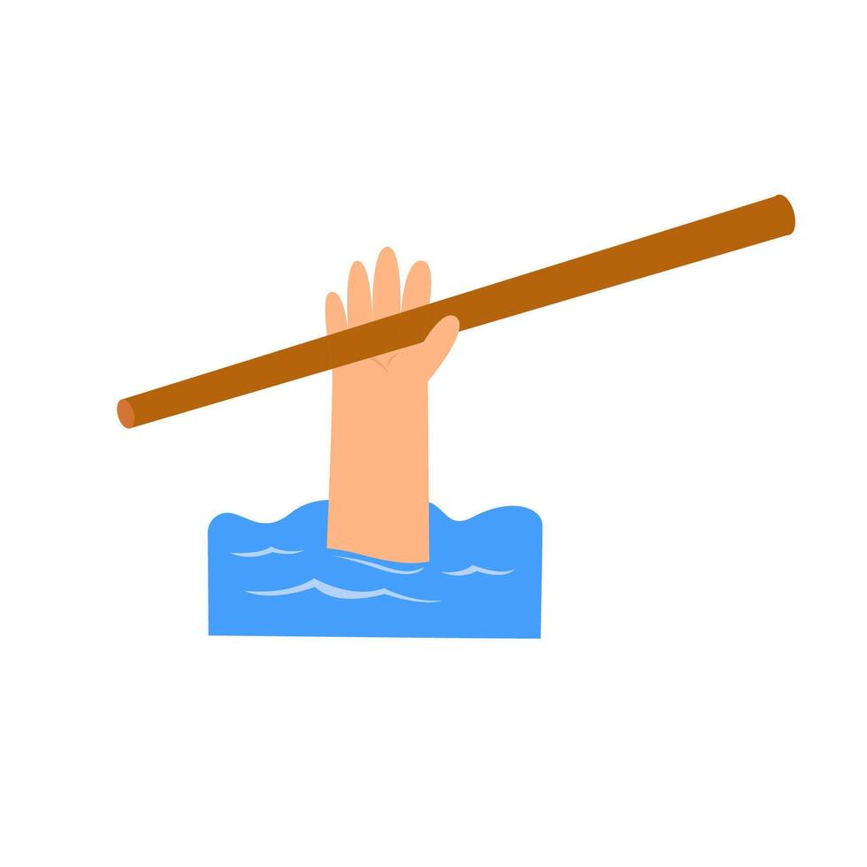 drowning hand child concept vector