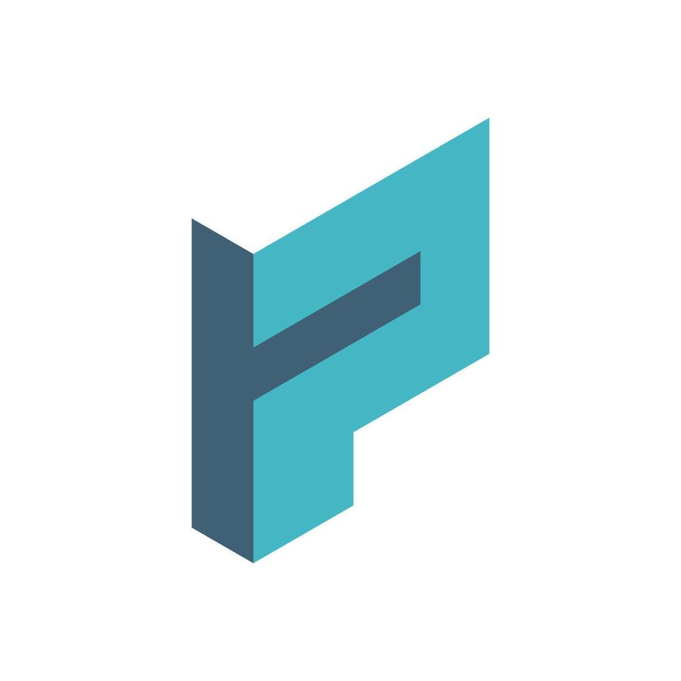 3d Block Letter P Icon Logo Template Illustration Design. EPS 10. vector