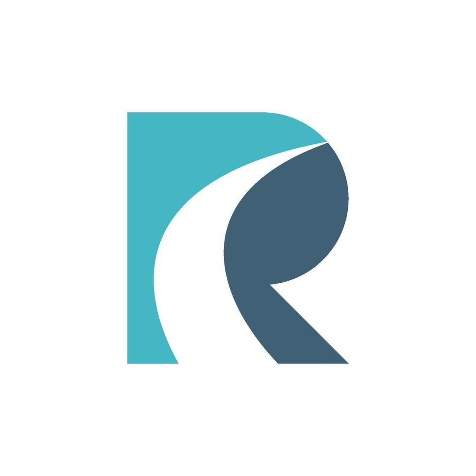 River Street Swoosh R Letter Logo Template Illustration Design. EPS 10. vector