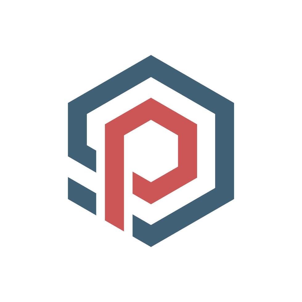 Hexagonal Letter P Inside Icon Logo Template Illustration Design. EPS 10. vector